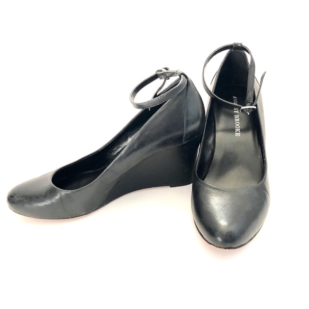 Audrey Brooke’s leather Mary Jane wedges